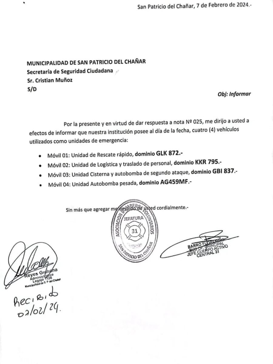 "Las cuatro emergencias fueron en la zona rural, sobre la ruta provincial 7", aseguró Barro