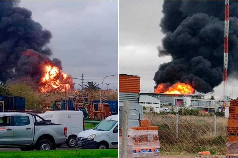 Incendio en refinería de YPF:  se produjo en la zona de tanques y está controlado