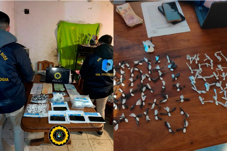 Secuestraron más de $460.000 y 119 envoltorios con cocaína en Concordia