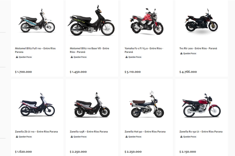 Créditos para la compra de motos 0km: los precios y modelos disponibles en Entre Ríos