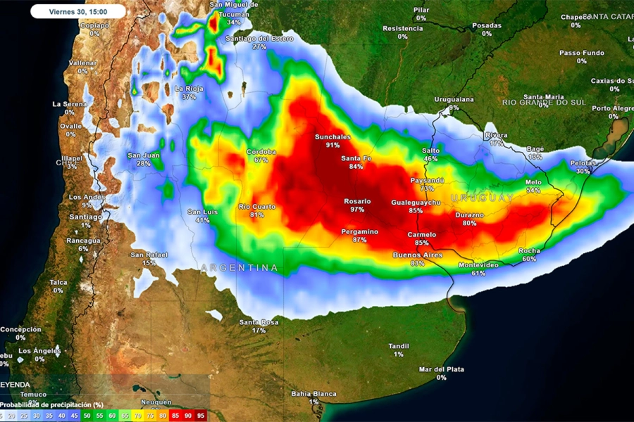 Cómo se ve una ciclogénesis en el radar.