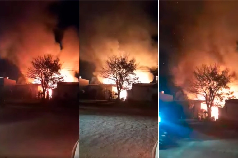 Familia fue rescatada del incendio de una vivienda