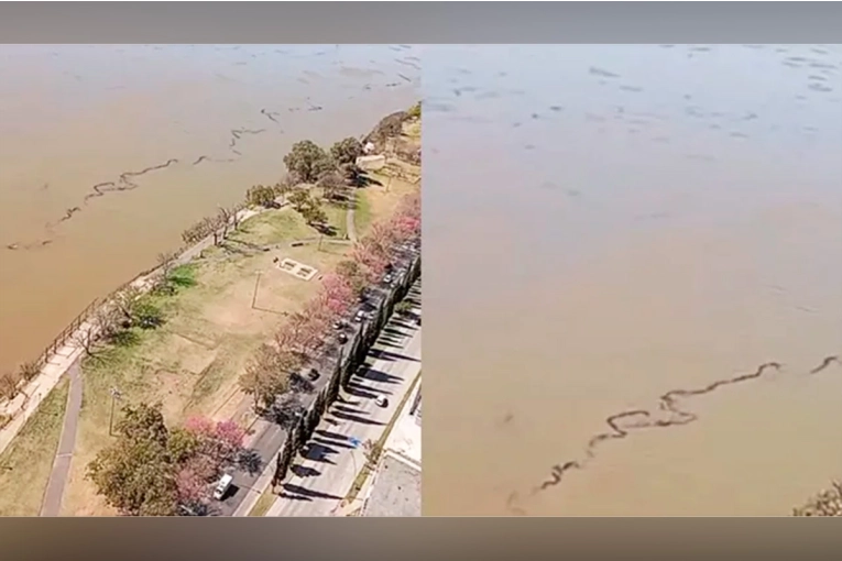 Un buque derramó aceite hidráulico en un tramo del río Paraná