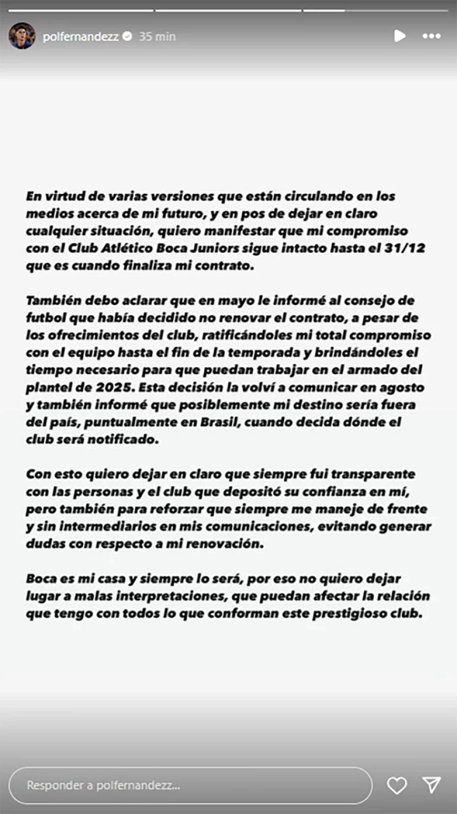 El anuncio de Pol Fern&aacute;ndez.