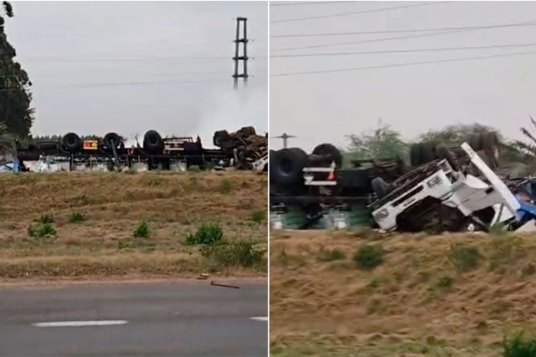 Un hombre falleció  tras el vuelco de camión que transportaba químicos en ruta 14