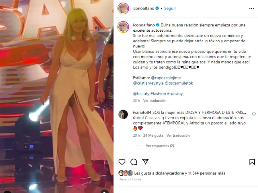 Graciela Alfano. Foto: Instagram