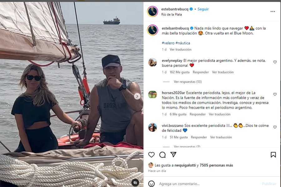 El posteo de Esteban Trebucq. Instagram