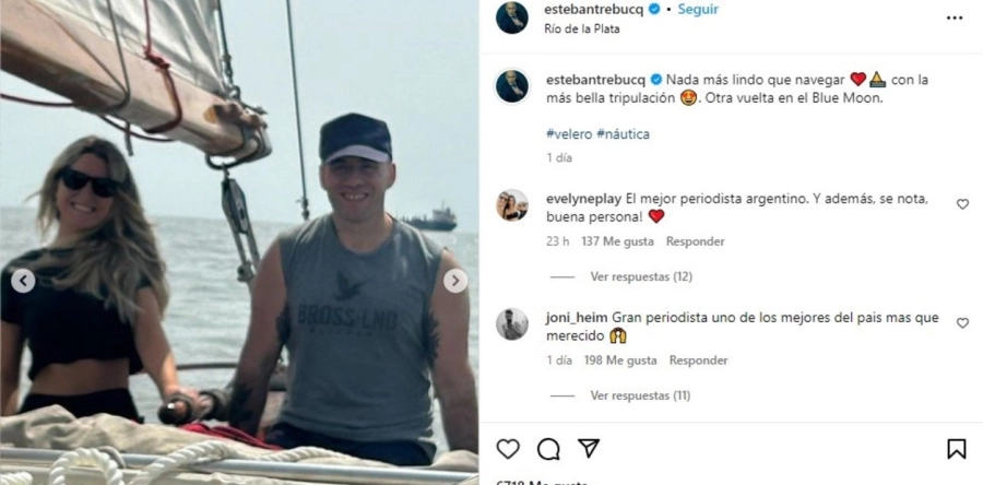 Esteban Trebucq y el paseo con su novia. Instagram