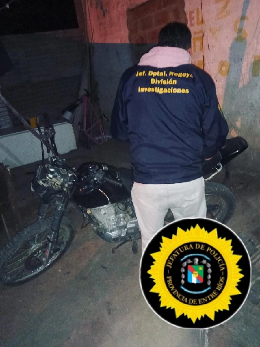 La moto secuestrada. (foto: Polic&iacute;a de Entre R&iacute;os)