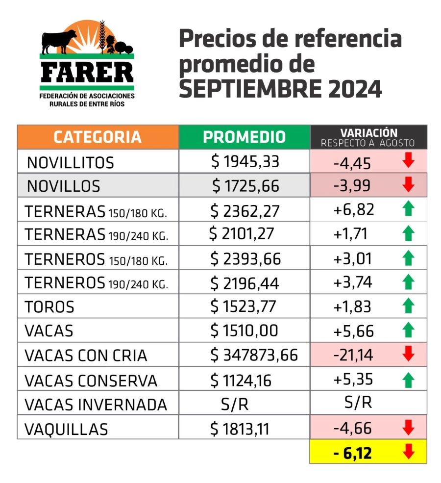 Cuadro septiembre 2024. (foto: FARER)