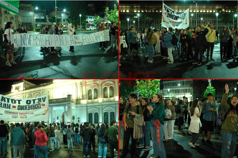 Defensa a la universidad pública: realizaron “ruidazo” frente a Casa de Gobierno en rechazo al veto presidencial