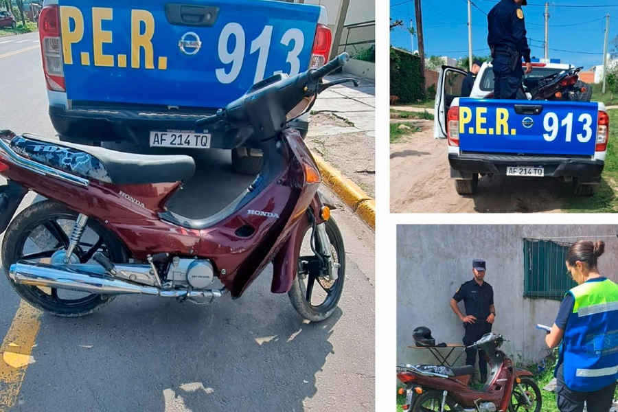 La moto incautada. Foto: Jefatura Departamental Paran&aacute;