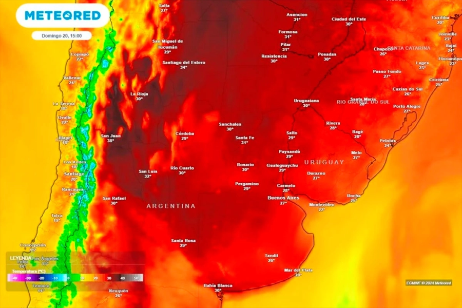 Altas temperaturas en el pa&iacute;s. Meteored