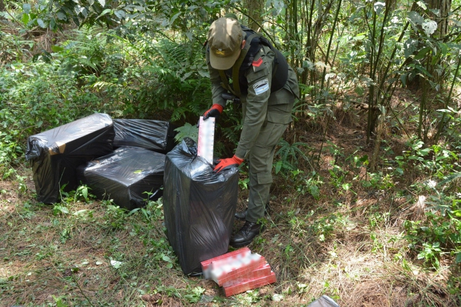 Cigarrillos abandonados en Misiones- Gendarmer&iacute;a Nacional