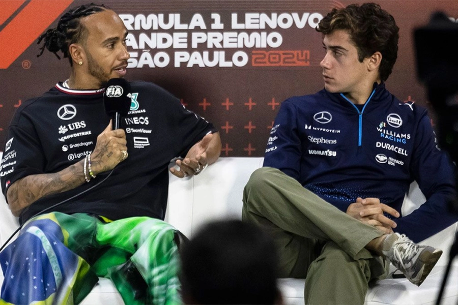Hamilton junto a Franco Colapinto en San Pablo