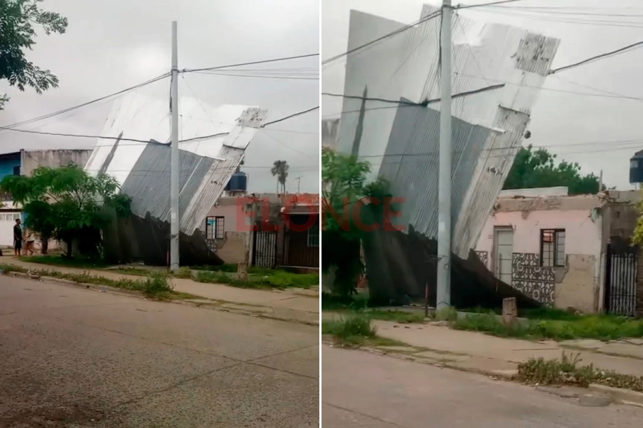 Voladura de un techo en Paran&aacute;. (foto: Elonce)