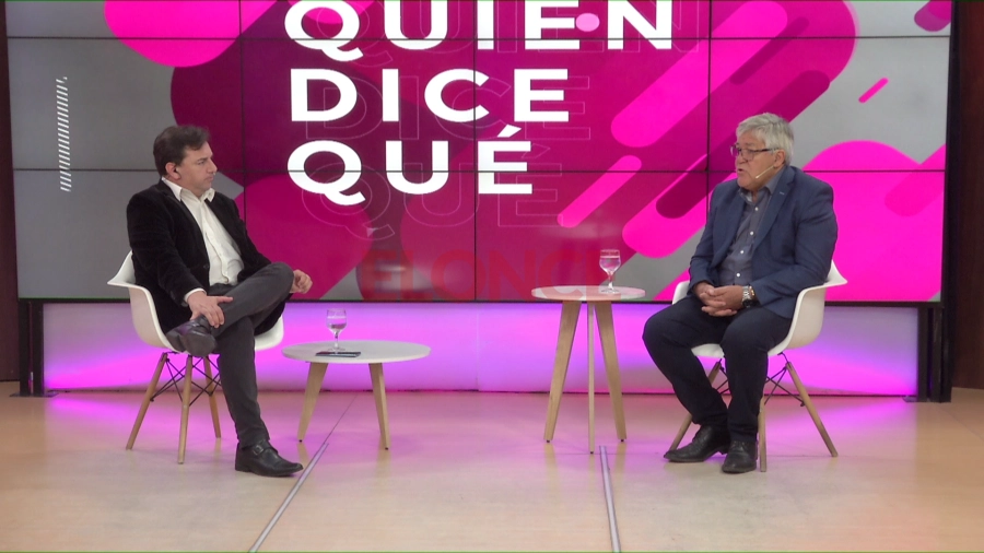 Fernando Cañete, presidente del IOSPER, con el conductor de Quién Dice Qué, Nicolás Blanco. Foto: Elonce