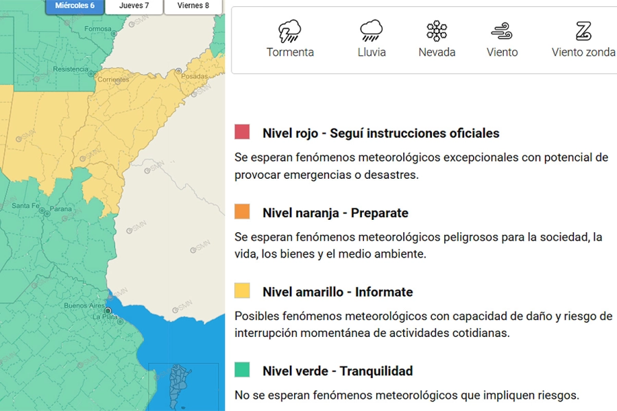 El tiempo se inestabilizará y hay probabilidad de tormentas para hoy en Entre Ríos