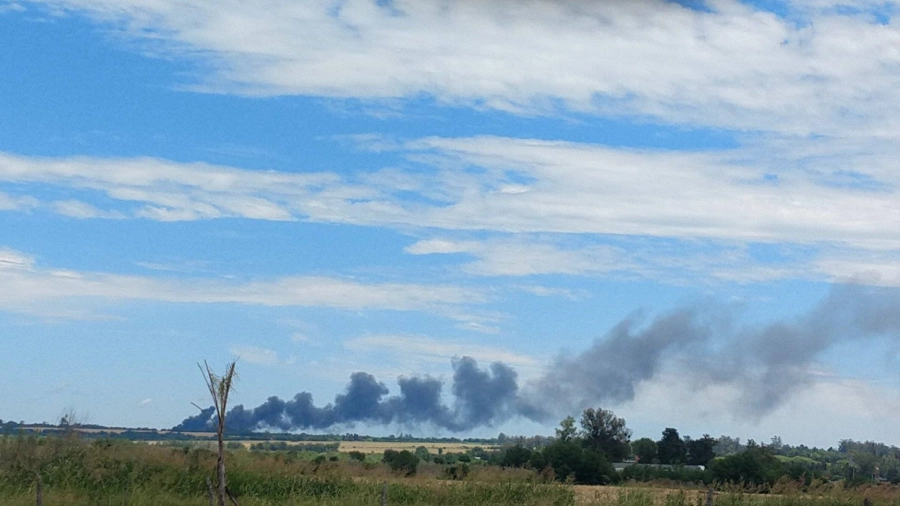 La humareda vista desde Sauce Montrull. (foto: Facebook)