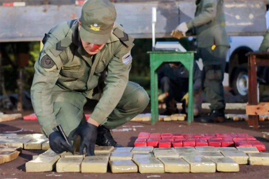 Parte de la droga incautada. Gendarmer&iacute;a Nacional