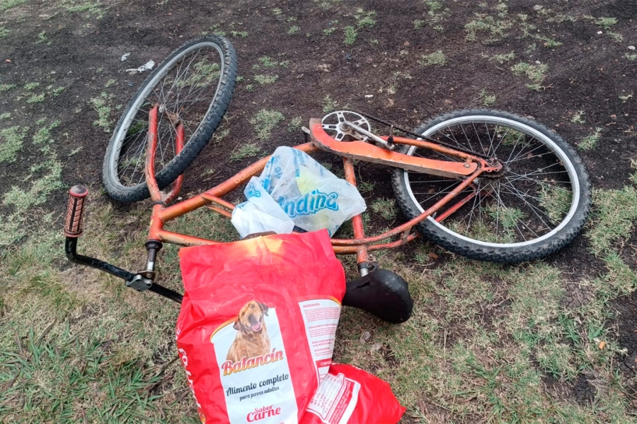 La bicicleta en que se trasladaba el malviviente