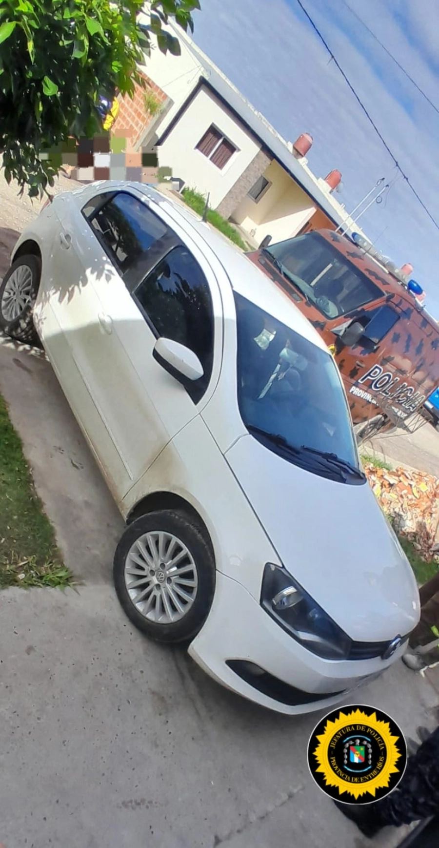 El auto secuestrado. (foto: Polic&iacute;a de Entre R&iacute;os)