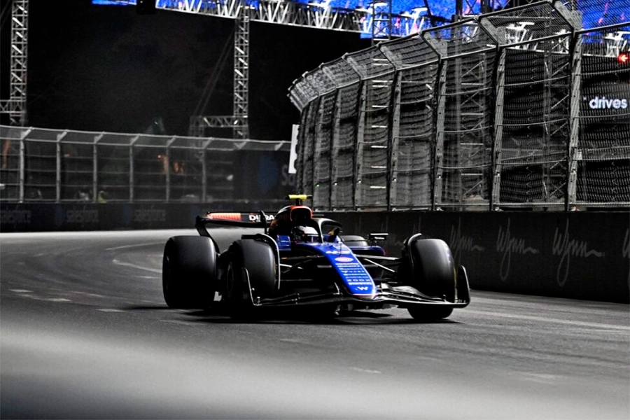 Franco Colapinto en el circuito de La Vegas. (foto: redes)