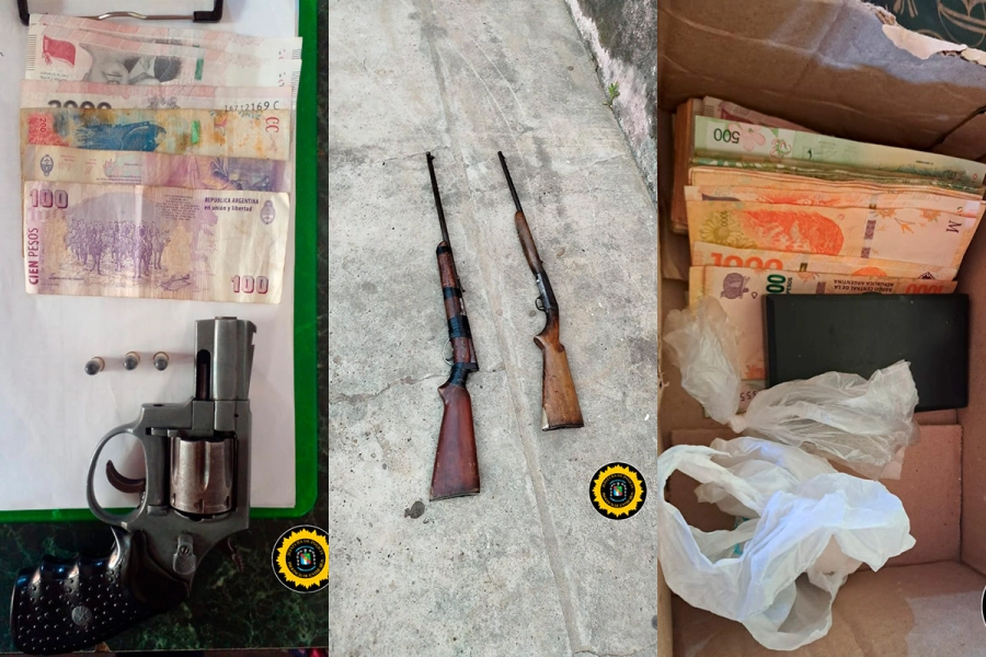 Secuestraron dinero, drogas y armas de fuego. (foto: Polic&iacute;a de Entre R&iacute;os)