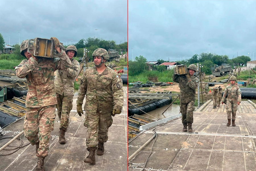 Las tropas de ingenieros llevaron a cabo importantes trabajos para garantizar la movilidad de veh&iacute;culos blindados y mecanizados (foto: Ej&eacute;rcito Argentino)