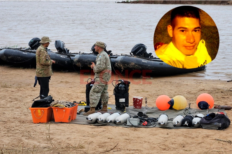 Hallaron una mochila y una boina que pertenecen al sargento que cayó al río