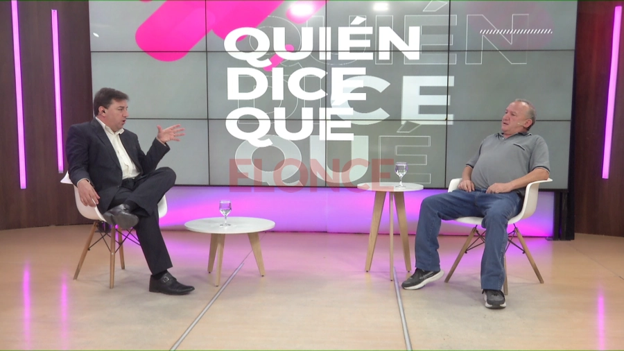 Guillermo Zampedri junto a Nicol&aacute;s Blanco, conductor de Qui&eacute;n Dice Qu&eacute;. Foto: Elonce