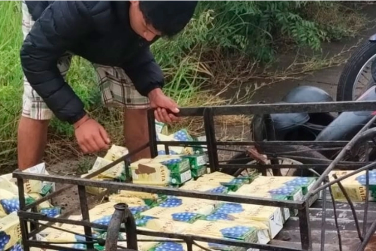 Vecinos saquearon camión cargado con vino que volcó en ruta misionera: videos