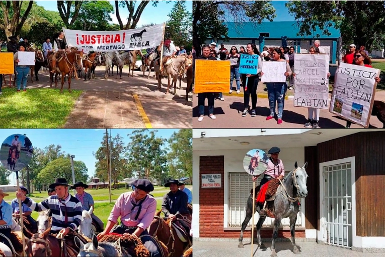 Crimen en Federal: con una cabalgata, exigieron justicia por la víctima y la detención de la viuda