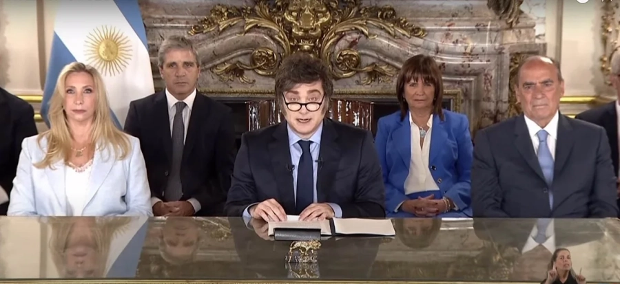 Milei celebró un año en el cargo con un mensaje que se emitió por Cadena Nacional