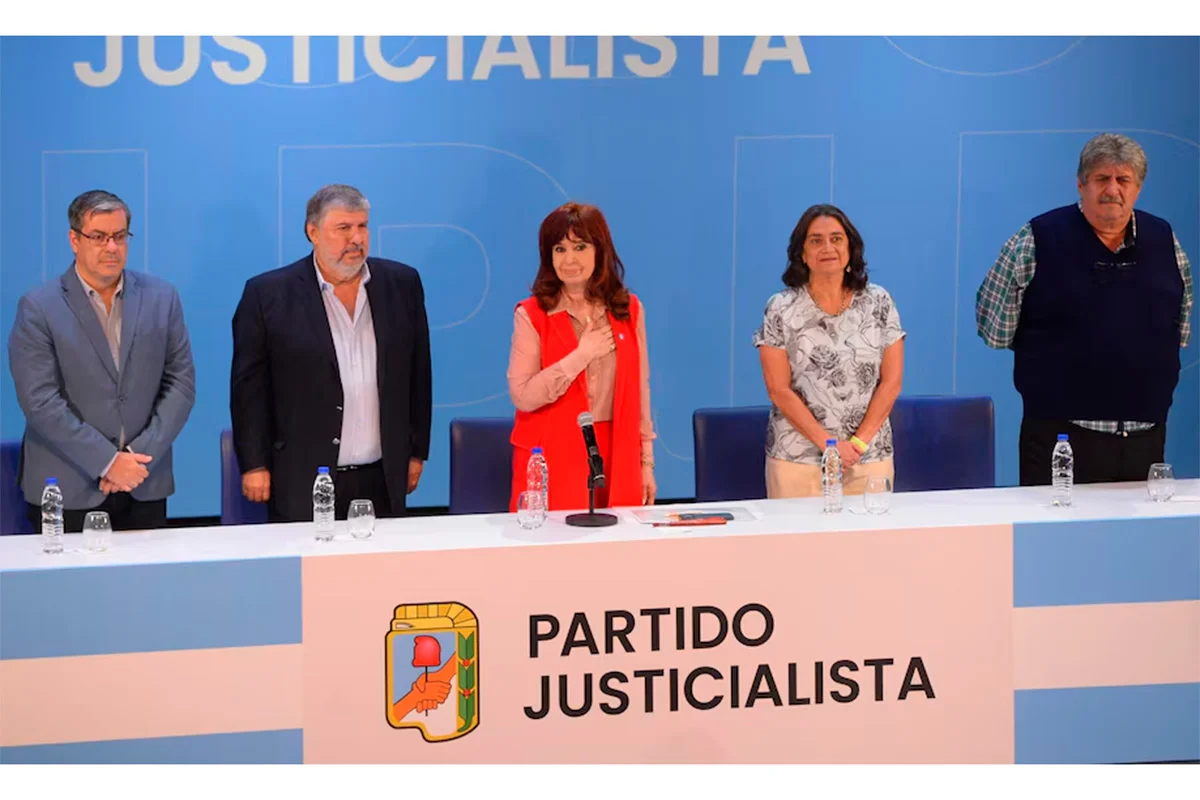 Cristina Kirchner durante el acto del PJ
