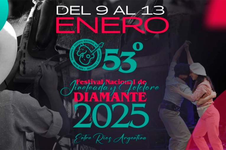 Diamante confirmó los artistas que estarán en el 53º Festival de Jineteada y Folclore