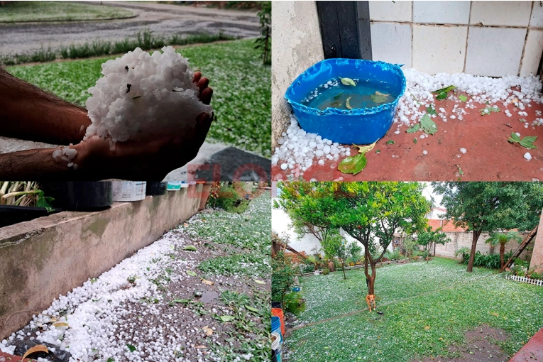 Llovió en Paraná y se registró caída de granizo en algunas zonas: videos y fotos