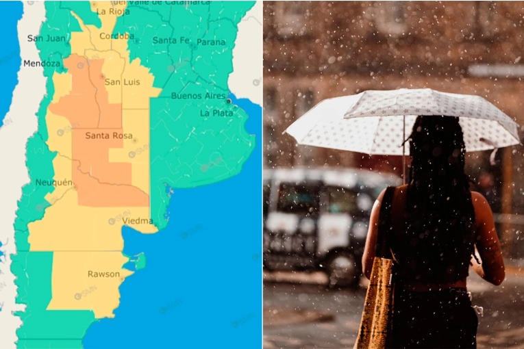 Rige una alerta naranja y amarilla por tormentas fuertes para diez provincias