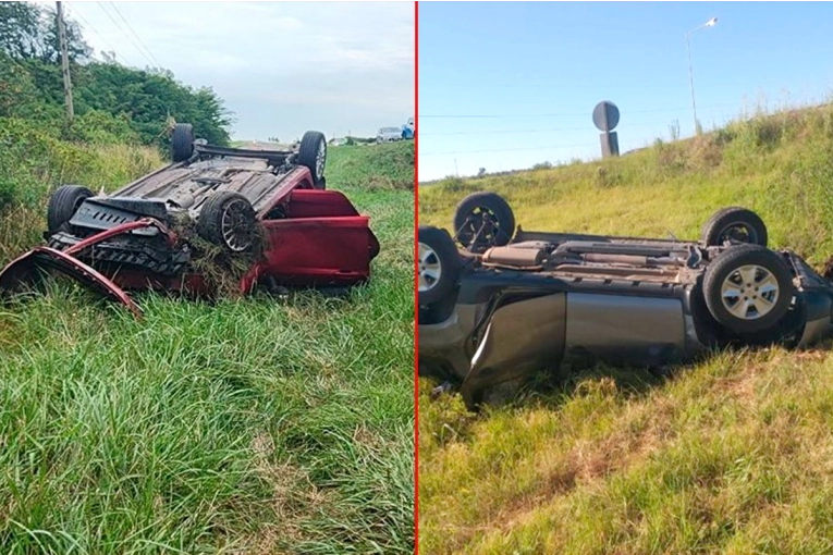 Dos familias volcaron sus vehículos en Ruta 14: fue en Concordia y en Gualeguaychú