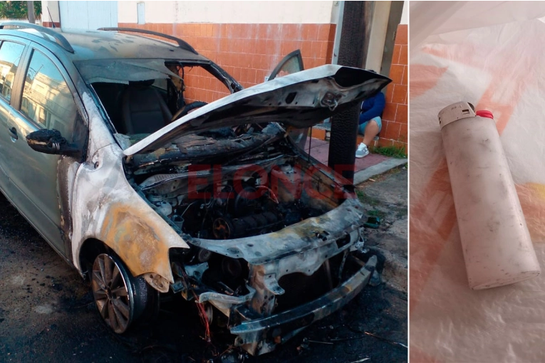 Triste Navidad: se incendió un auto por completo y dueño presume que fue intencional