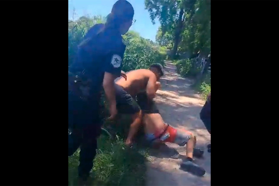 Intento de linchamiento en Villa Huesito. (foto: Reporte 100.7)