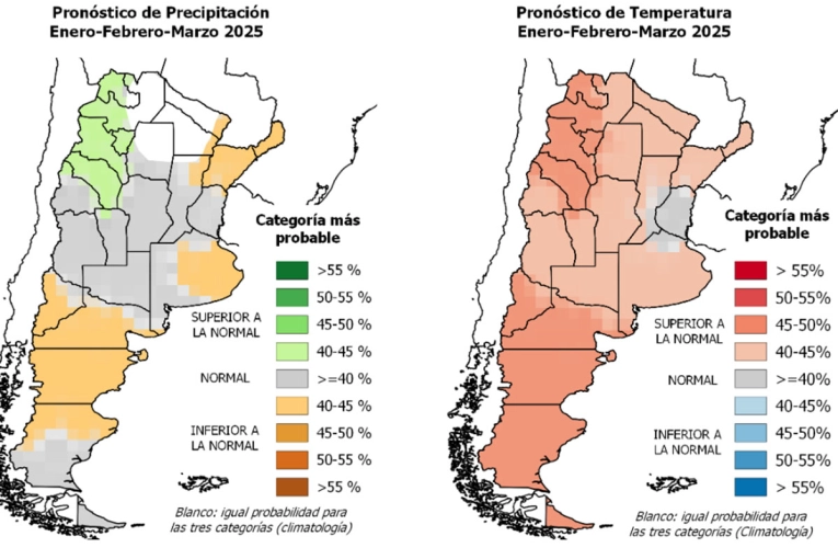 Lluvias y temperaturas: el pronóstico del tiempo para los primeros tres meses de 2025