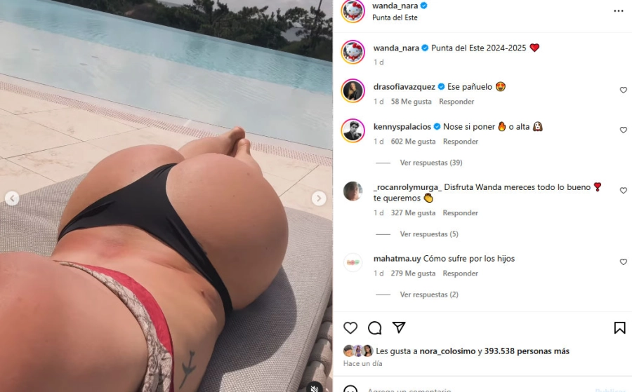 Wanda Nara derroch&oacute; sensualidad en Punta del Este. Instagram