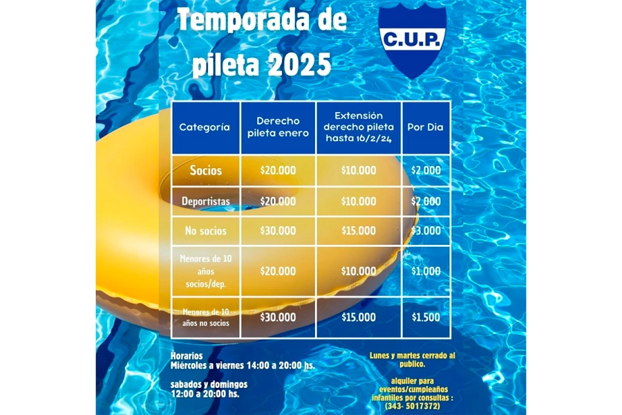 Los costos para acceder a las instalaciones