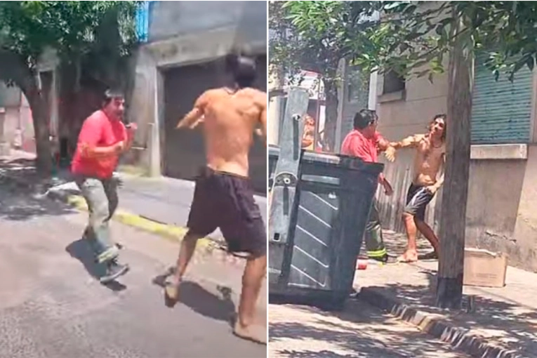 Empleado municipal se trenzó a golpes con un vecino en plena vía pública