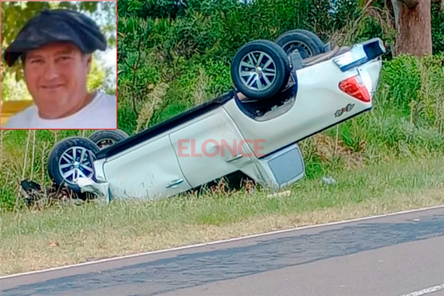 Fabio Damián Ricle / vuelco sobre Ruta 11 (foto Elonce)