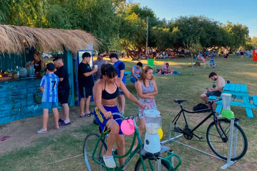 Las bicilicuadoras en acción.