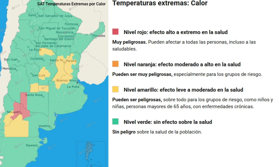 Zona en alerta por calor extremo. SMN