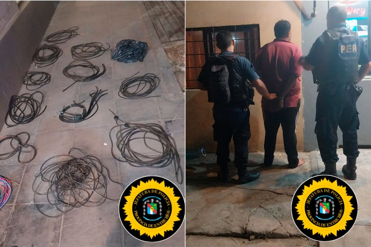 Detuvieron a joven por robo de cables y enchufes