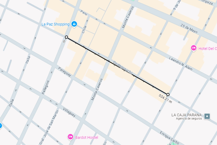 El tramo que se vera afectado por las obras